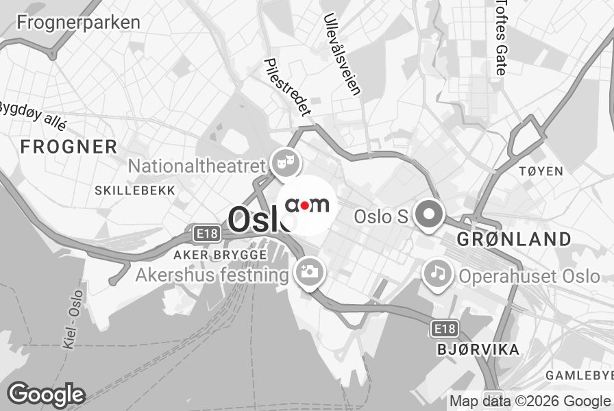 Kart over Tordenskioldsgate 2 i Oslo sentrum
